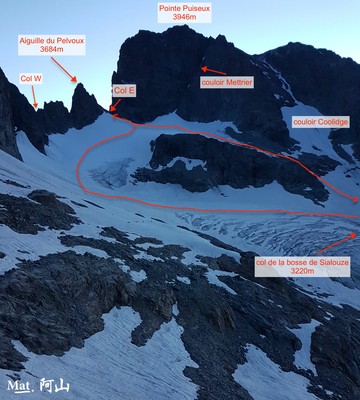 boucle glaciaire col E de l'aiguille du Pelvoux boucle glaciaire col E de l'aiguille du Pelvoux