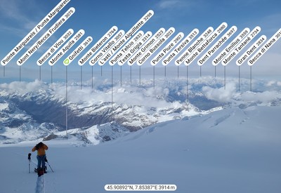 Au dessus du refuge Gnifetti, Pano SW
