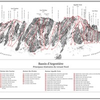 Bassin d'Argentière : principaux itinéraires du versant Nord