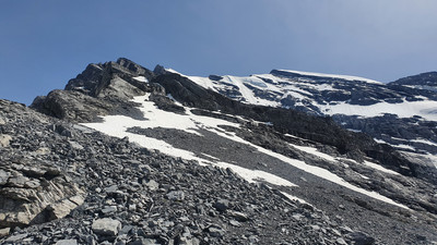 L'arête Gallet vue de la sortie de la rampe L'arête Gallet vue de la sortie de la rampe