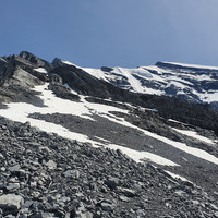 L'arête Gallet vue de la sortie de la rampe