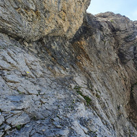 Sortie de la rampe d'accès à l'arête Gallet
