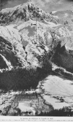 Le patrimoine technologique : Au 3, l'emplacement du pylônes sur l'arête NW Le patrimoine technologique : Au 3, l'emplacement du pylônes sur l'arête NW