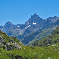 Grand Pic de Belledonne depuis les environs du pas de la Coche