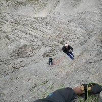 Le 1 er 7b très court et le relais du 7c en dessous 
