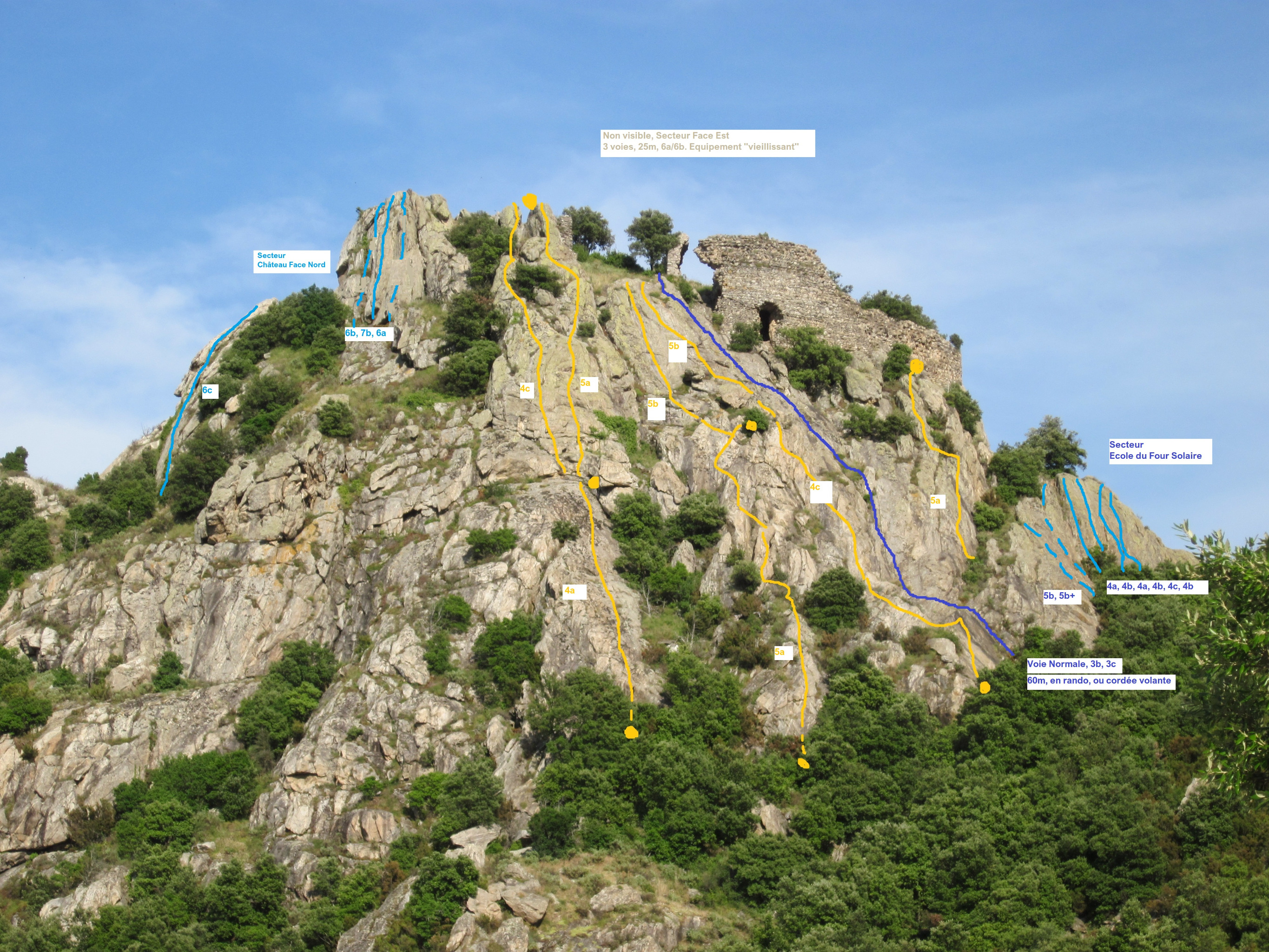 Voies Ouest Ultrera (ébauche de topo)
