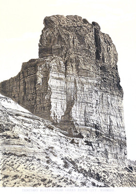 Près de la Green River, photo T.H. O Sullivan, litho Julius Bien
