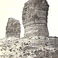Près de la Green River, photo T.H. O Sullivan, litho Julius Bien