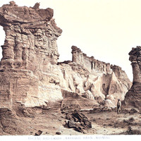 Rochers de Washakie Basin, Wyoming, photo T.H. O Sullivan, litho Julius Bien