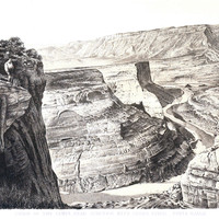 Canyon yampa, photo T.H. O Sullivan, litho Julius Bien