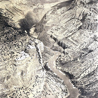 Canyon Lodore, photo T.H. O Sullivan, litho Julius Bien