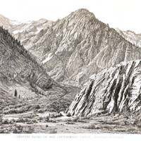 Cottonwood cañon, Wahsatch, photo T.H. O Sullivan, litho Julius Bien