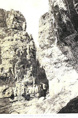 East Humbolt Range Cañon, photo T.H. O Sullivan, litho Julius Bien