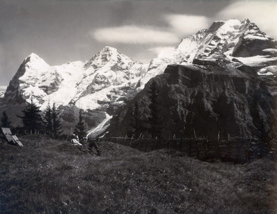 Eiger, Mönch, Jungfrau vus de Mürren par Braun Eiger, Mönch, Jungfrau vus de Mürren par Braun