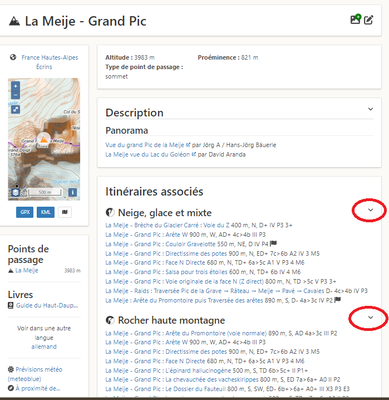 Liste d'itinéraires repliables par activité ! Liste d'itinéraires repliables par activité !