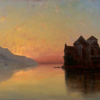Le Léman à Chillon par Gabriel Loppé
