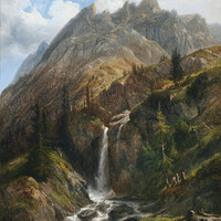 Engelhörner et cascade du Reichenbach par François Diday