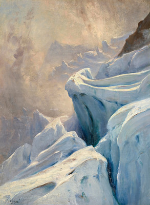 Crevasse de la Jonction par gabriel Loppé Crevasse de la Jonction par gabriel Loppé