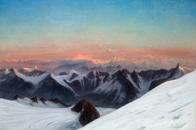 Mont Blanc vu du Breithorn de Zermatt par Gabriel Loppé Mont Blanc vu du Breithorn de Zermatt par Gabriel Loppé