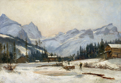 Vue sur le Wellhorn, le Wetterhorn et le Schwarzhorn par Gabriel Loppé Vue sur le Wellhorn, le Wetterhorn et le Schwarzhorn par Gabriel Loppé