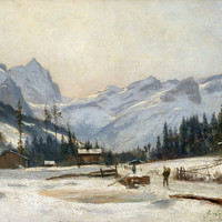Vue sur le Wellhorn, le Wetterhorn et le Schwarzhorn par Gabriel Loppé