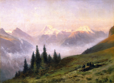 Blüemlisalp vu de Kandersteg par Gabriel Loppé Blüemlisalp vu de Kandersteg par Gabriel Loppé
