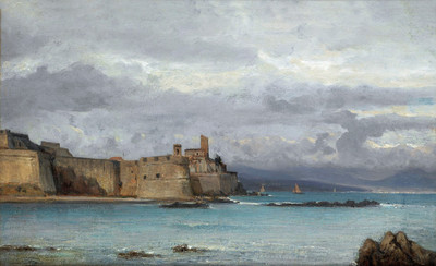 Le ciel perturbé cache les Alpes Maritimes. Antibes par Gabriel Loppé. Le ciel perturbé cache les Alpes Maritimes. Antibes par Gabriel Loppé.