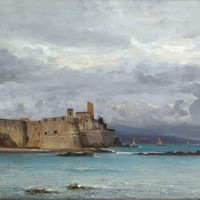 Le ciel perturbé cache les Alpes Maritimes. Antibes par Gabriel Loppé.