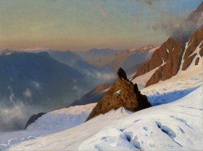 Les Grand Mulets par Gabriel Loppé en 1880 Les Grand Mulets par Gabriel Loppé en 1880
