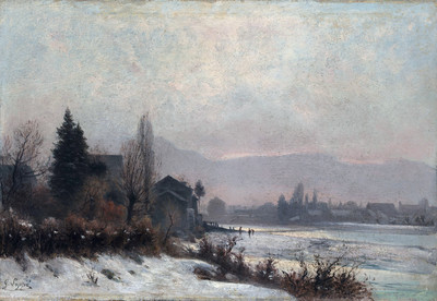 Confluent de l'Arve et du Rhône par Gabriel Loppé Confluent de l'Arve et du Rhône par Gabriel Loppé