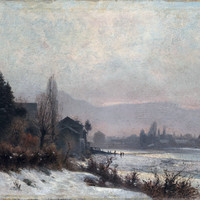 Confluent de l'Arve et du Rhône par Gabriel Loppé