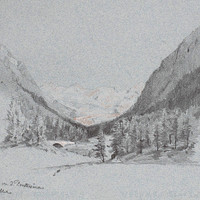 Le Val Rosegg vu de Pontresina par Gabriel Loppé