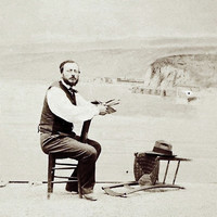 Gabriel Loppé devant un de ses tableaux vers 1865