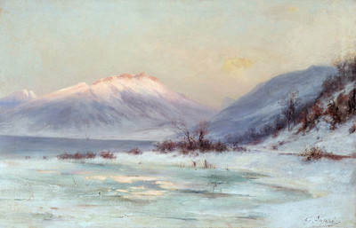 Lac d'Annecy en hiver par Gabriel loppé Lac d'Annecy en hiver par Gabriel loppé