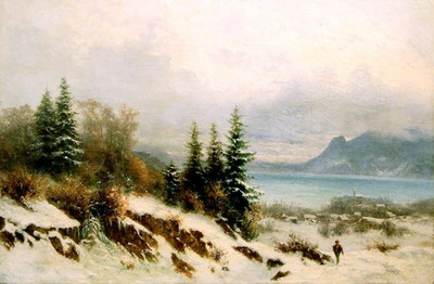 Sévrier, lac d'Annecy par Gabriel Loppé Sévrier, lac d'Annecy par Gabriel Loppé