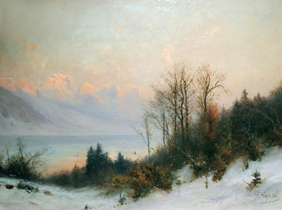 Lac d'Annecy et Tournette par Gabriel Loppé Lac d'Annecy et Tournette par Gabriel Loppé