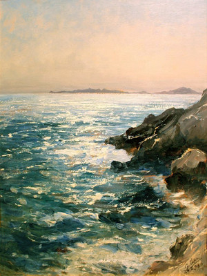 Rochers dans la Mer par Gabriel Loppé Rochers dans la Mer par Gabriel Loppé