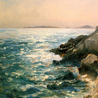 Rochers dans la Mer par Gabriel Loppé