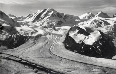 Lyskamm, Castor, Pollux, Glacier Gorner, par Gyger