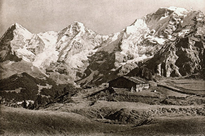 Eiger - Mönch - Jungfrau vus de Mürren par Gyger