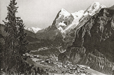 Eiger - Mönch vus de Mürren par Gyger
