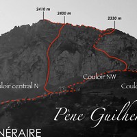 Pène Guilhemteste - Couloirs N/NW - Trace Itinéraire