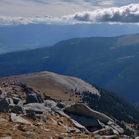 du rebord du plateau à l'attaque de la descente des Perdius Blanques vers la Pedradreta