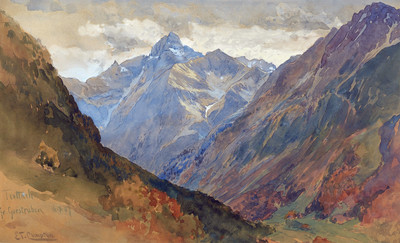 Tettrachspitze vue de Gertstruben par Edward Theodore Compton Tettrachspitze vue de Gertstruben par Edward Theodore Compton