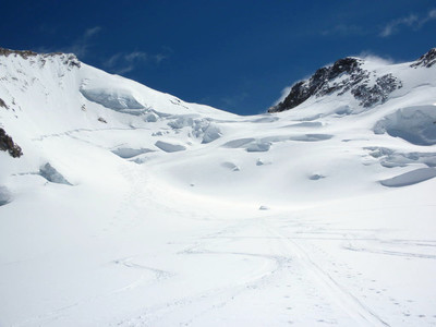 Le haut du Glacier du Mont Rose avec le Nordend et la Pointe Dufour Le haut du Glacier du Mont Rose avec le Nordend et la Pointe Dufour