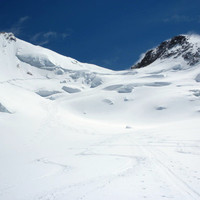 Le haut du Glacier du Mont Rose avec le Nordend et la Pointe Dufour