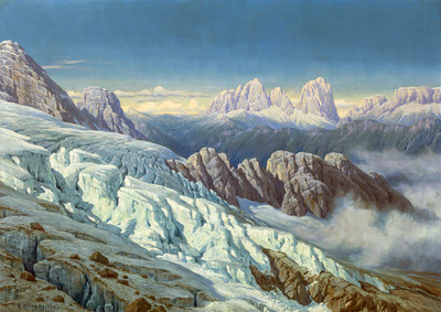 Glacier de la Marmolada, groupe Langkofel par Rudolf Reschreiter Glacier de la Marmolada, groupe Langkofel par Rudolf Reschreiter