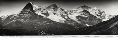 Eiger Mönch Jungfrau vus du Lauberhorn par Gyger