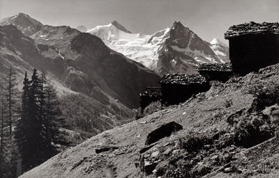 Zinalrothorn,  Besso, Obergabelhorn en 1939 par  Gyger