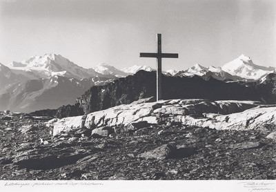Lötschenpass, vue sur les Mischabels, le Mont Rose, le Weisshorn, par Gyger